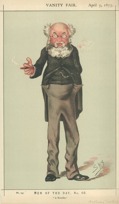 Mr Anthony Trollope, A novelist, 5 April 1873, Vanity Fair cartoon by Carlo Pellegrini